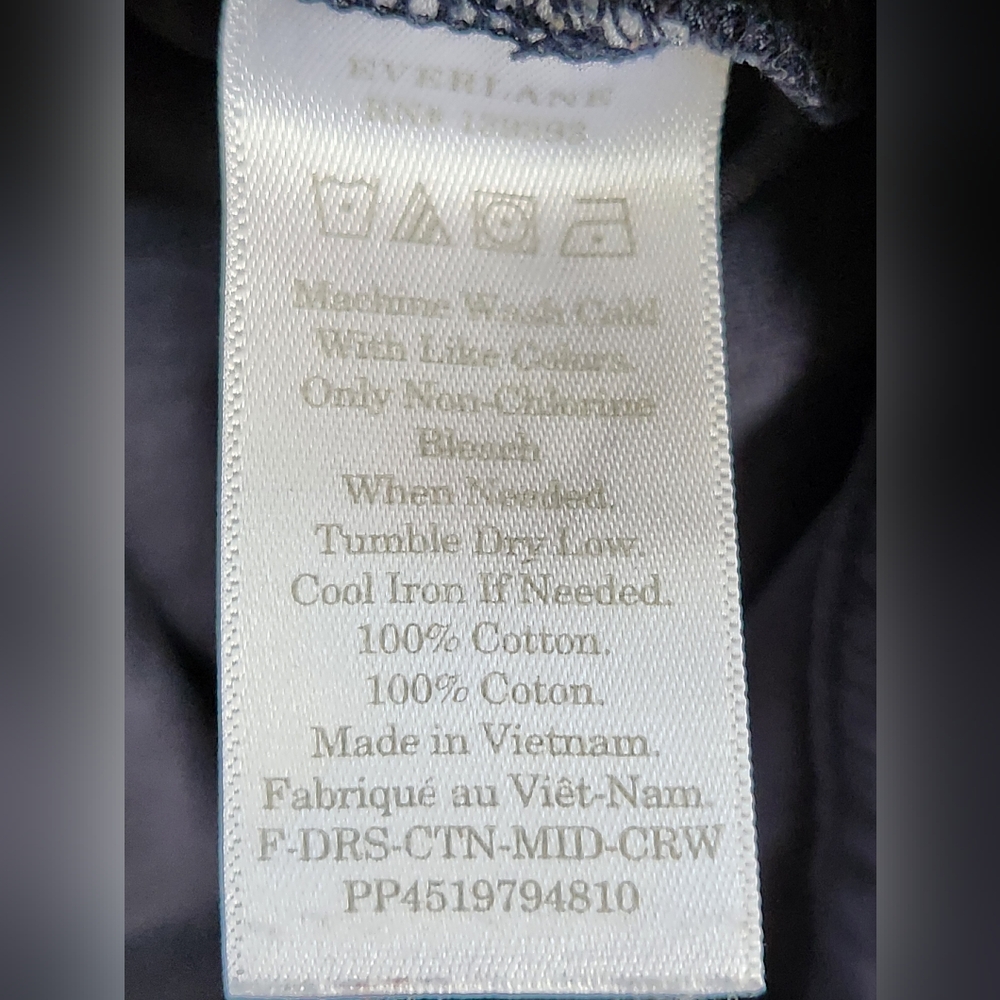 Everlane‎ Women's T-Shirt Dress Midi Cotton Casual Preppy Black Small - Picture 7 of 7